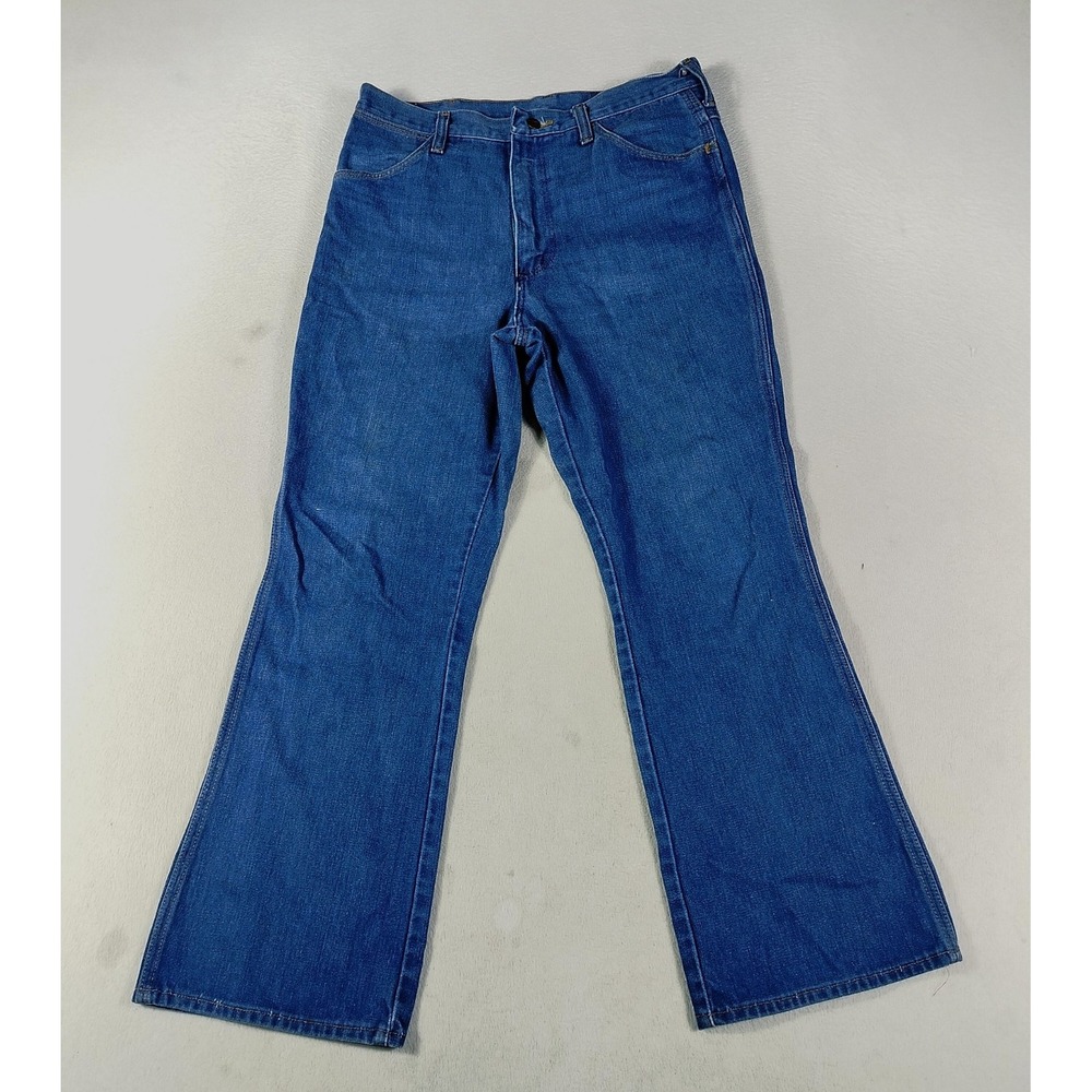 Vintage Wrangler No-Fault Jeans Men's Bootcut Blue 33x29 USA 5-Pocket Button Up